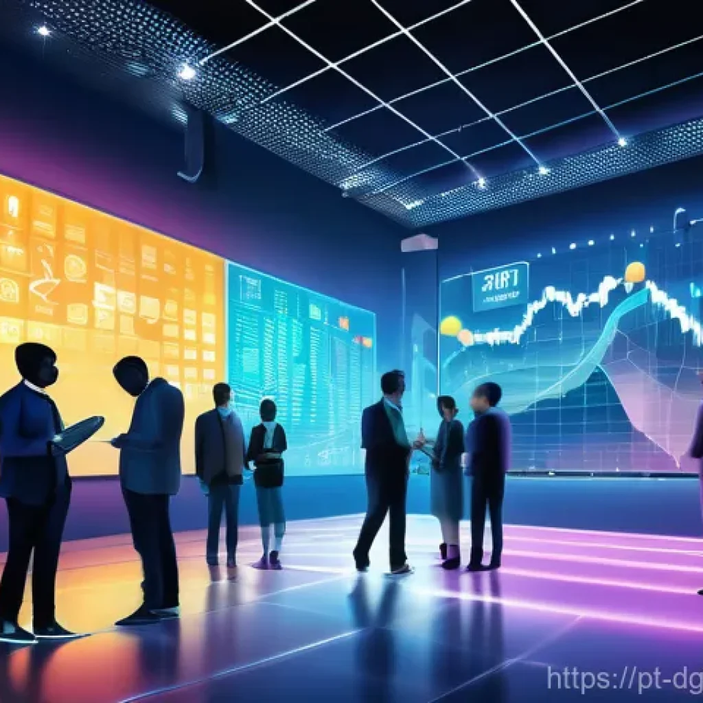 디지털 자산의 가격 결정 메커니즘 - A vibrant and dynamic digital illustration depicting the intricate "Dance of Values" in the cryptocu...