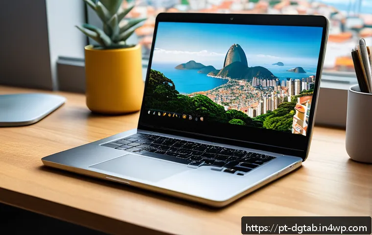 디지털 희소성의 변화하는 시장 환경 - A modern Brazilian digital content creator’s workspace, featuring a sleek laptop displaying a limite...
